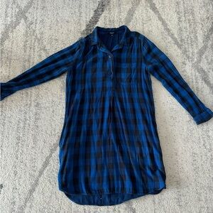 Madewell Blue and Black Plaid Dress